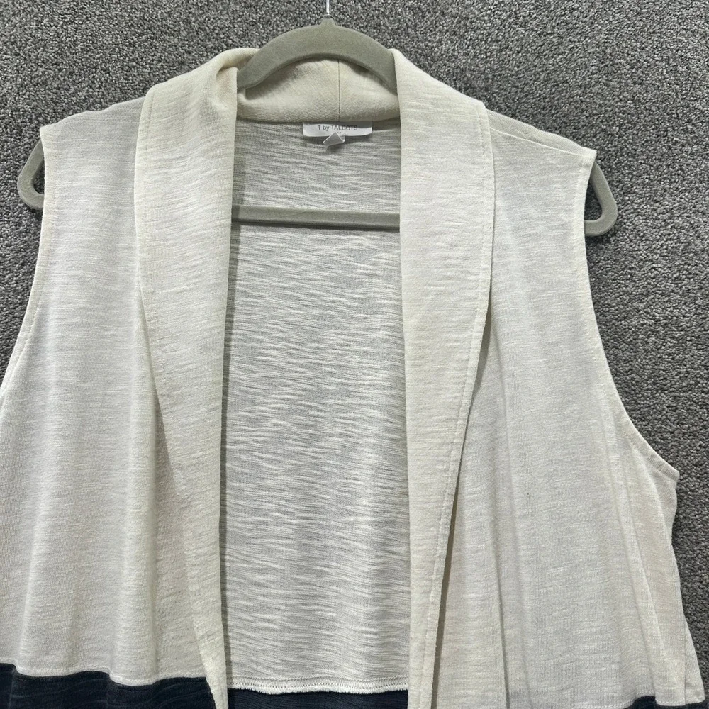 T by Talbots‎ Cardigan Sweater Women Large Petite Sleeveless Open Front - Picture 3 of 10